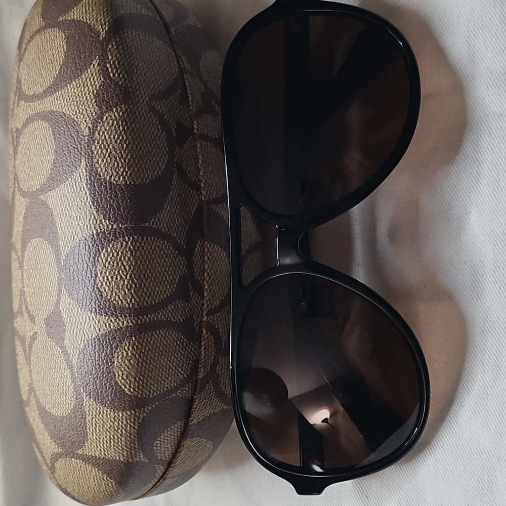 Coach Black Sunglasses with Brown Lenses